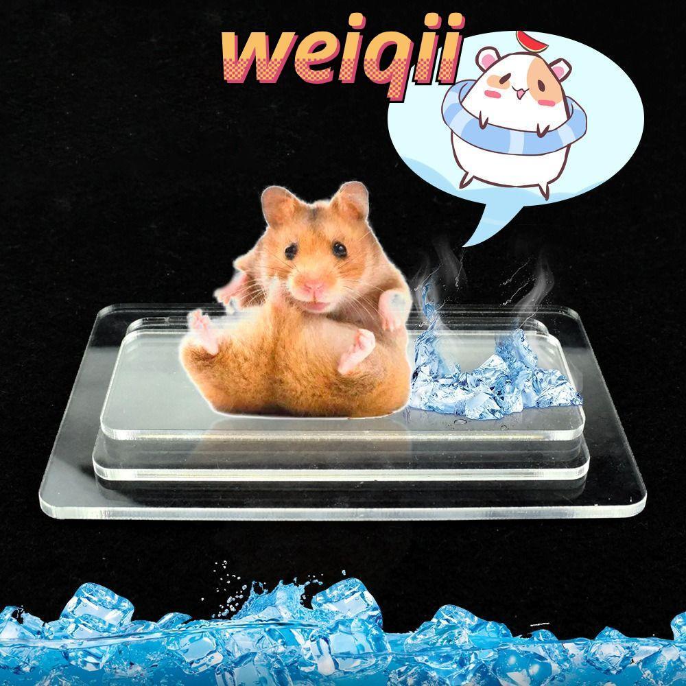 เว่ยชี่ กระดานทาความเย็นสาหรับสัตว์เลี้ยง อุปกรณ์กระต่ายหนูแฮมสเตอร์เย็น กระดานทาความเย็นหนูแฮมสเตอร์ แผ่นน้าแข็งสัตว์เลี้ยงเงินพลาสต