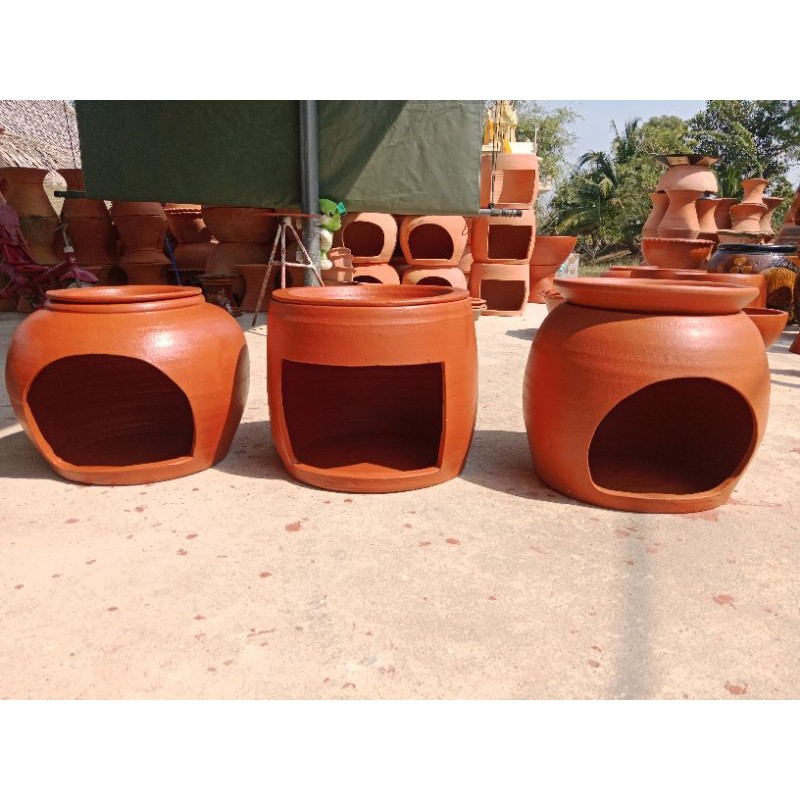 ส่งฟรี โอ่งแมวดินเผา บ้านแมว 16 นิ้ว แมวโตก็นอนได้