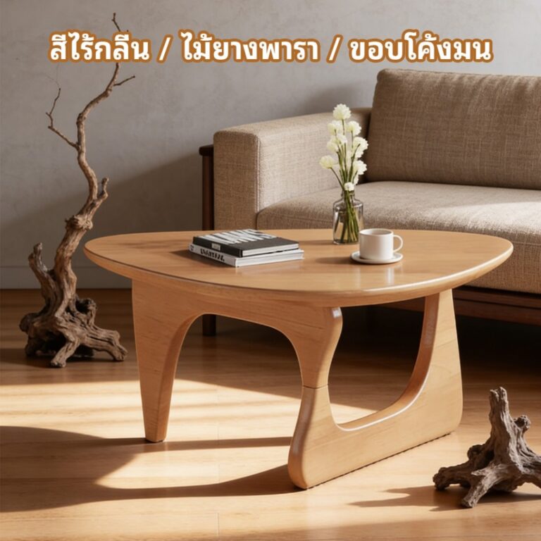 โต๊ะกลางสไตล์ยุโรป ไม้แท้ กระจกนิรภัย ดีไซน์มินิมอล โต๊ะกาแฟห้องนั่งเล่น เหมาะสำหรับคอนโด