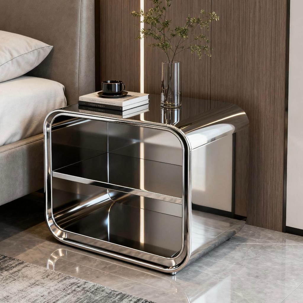 ติดต่อฝ่ายบริการลูกค้าสแตนเลสโต๊ะหัวเตียง ที่กำหนดเองตู้ลิ้นชักเหล็กสแตนเลส