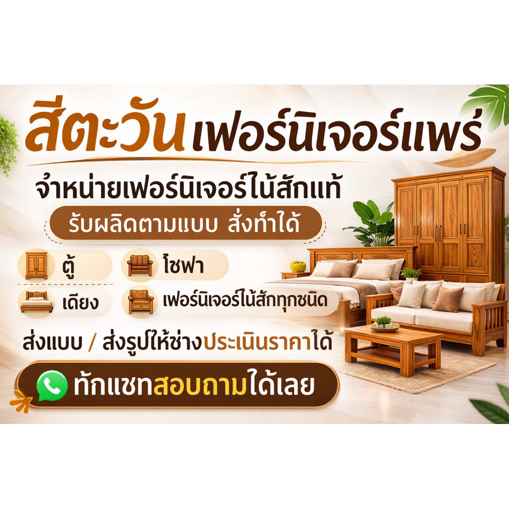 รับผลิตเฟอร์นิเจอร์ไม้สัก ทุกชนิด ราคาโรงงาน สนใจส่งรูปทัหแชทหาแอดมินได้เลยคะ ส่งทั่วประเทศ