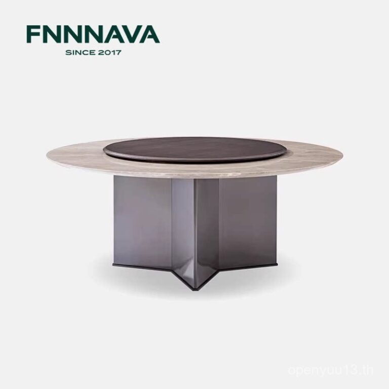 Fenavia Heritage โต๊ะรับประทานอาหารหินอ่อนธรรมชาติทรงกลมเรียบง่ายอิตาลีพร้อมจานเสียง Xilos Xilos