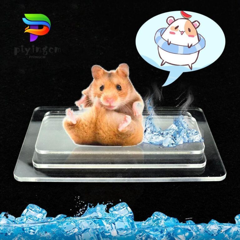 กระดานทาความเย็นสัตว์เลี้ยง จ่ายเงินแล้ว อุปกรณ์กระต่ายหนูแฮมสเตอร์ กระดานทาความเย็นหนูแฮมสเตอร์อลูมิเนียมพลาสติก แผ่นน้าแข็งสัตว์เลี้ย