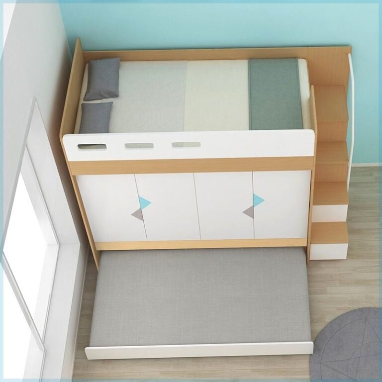 ห้องรับฝากของ แบบบูรณาการเตียงมัลติฟังก์ชั่ห้องรับฝากของเตียงแบบบูรณาการพาร์ทเมนท์ขนาดเล็กเด็กสูงเตียงต่าตู้เสื้อผ้าเตียงทันส