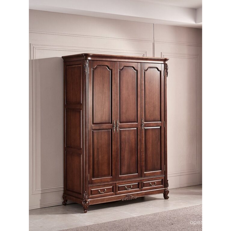 ตู้เสื้อผ้าวอลนัทสีดาไม้เนื้อแข็ง23ประตูตู้เสื้อผ้าขนาดใหญ่อเมริกันที่เรียบง่ายเฟอร์นิเจอร์ห้องนอนตรงข้ามประตูล็อคตู้เก็บ