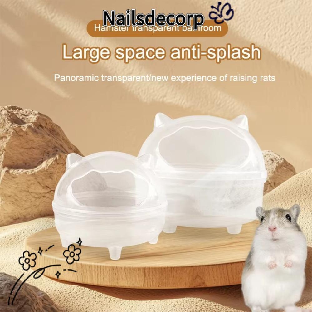 NAILS อ่างอาบน้าหนูแฮมสเตอร์ ห้องน้าหนูแฮมสเตอร์ป้องกันการรั่วไหลแบบป้องกันน้ากระเซ็น ที่ถอดออกได้ความจุขนาดใหญ่สาหรับสัตว์ขนาดเล็กแบบใช้ซ้าได้ Sandbox อุปกรณ์สาหรับสัตว์เลี้ยง