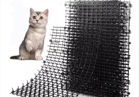 ROADSTAIRS เสื่อป้องกันการปีนเขาสาหรับสัตว์เลี้ยง ไม่มี Harm สามารถซ้อนเสื่อไล่แมว ตารางพลาสติก Soft Prick Antivandalism Mat ในร่มและกลางแจ้ง