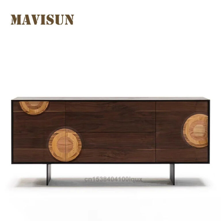 Mid Century สไตล์ 70 ซมไม้ Sideboard พร้อมพื้นที่จัดเก็บ Vintage ออกแบบห้องนั่งเล่นเฟอร์นิเจอร์สาหรับ Villa ไม้ Sidebo