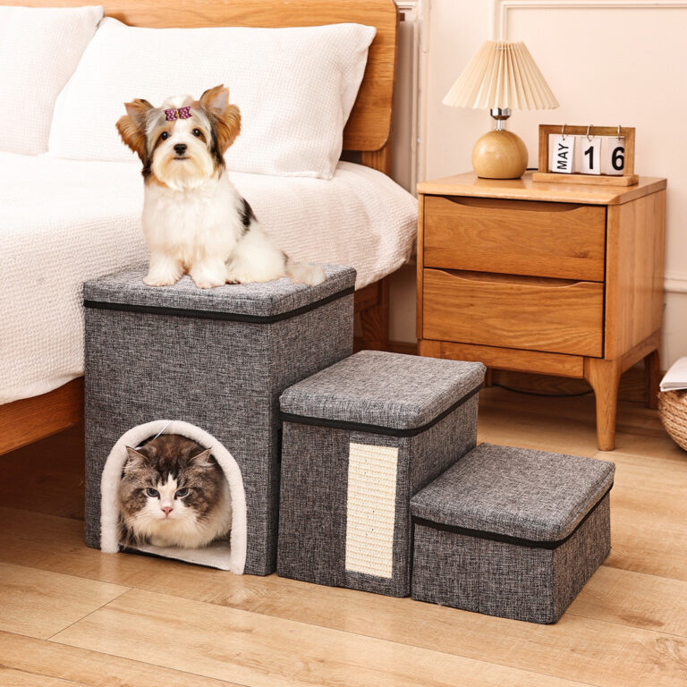 บันไดสัตวเลียงบันไดสุนัขแบบพับไดอุ