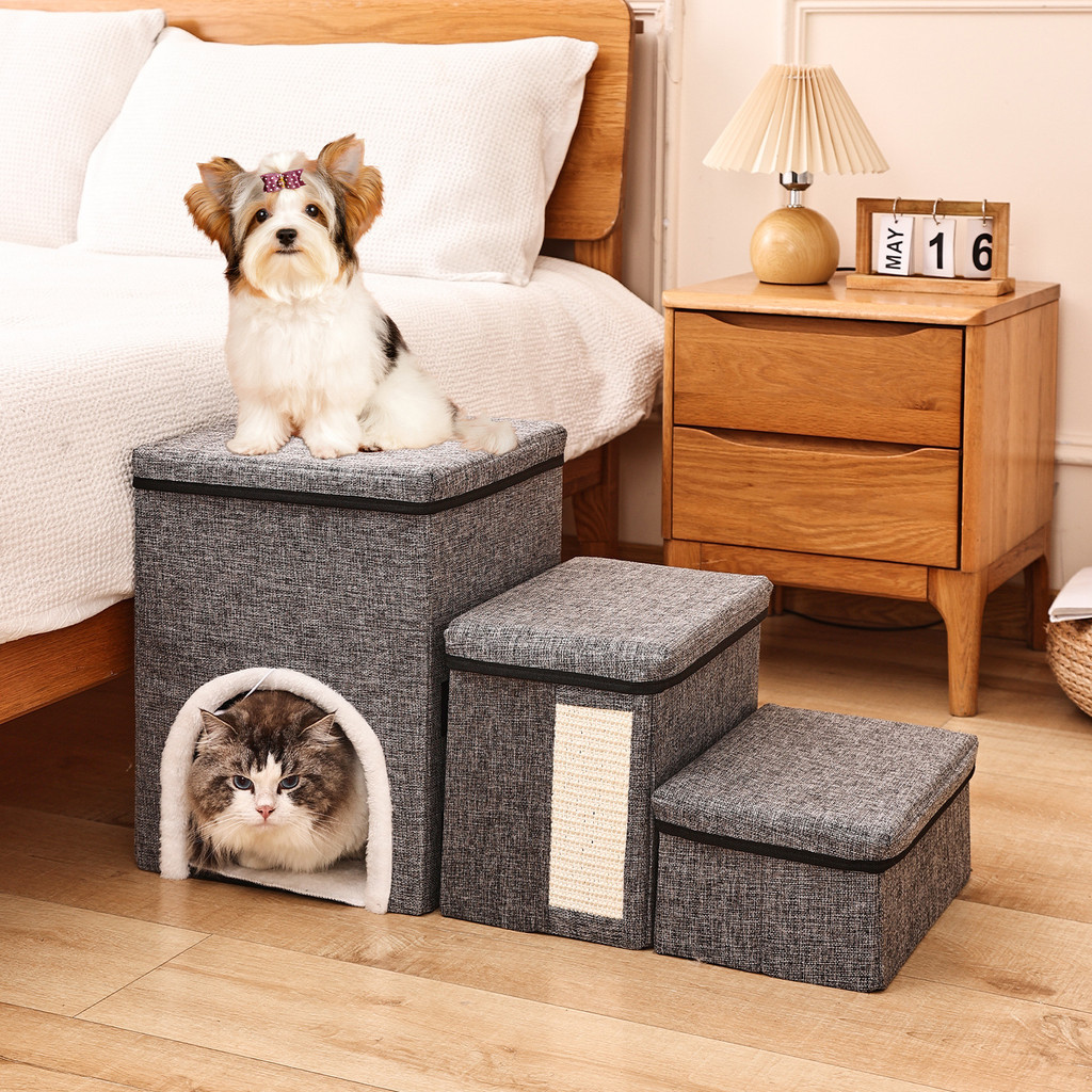 บันไดสัตวเลียงบันไดสุนัขแบบพับไดอุ