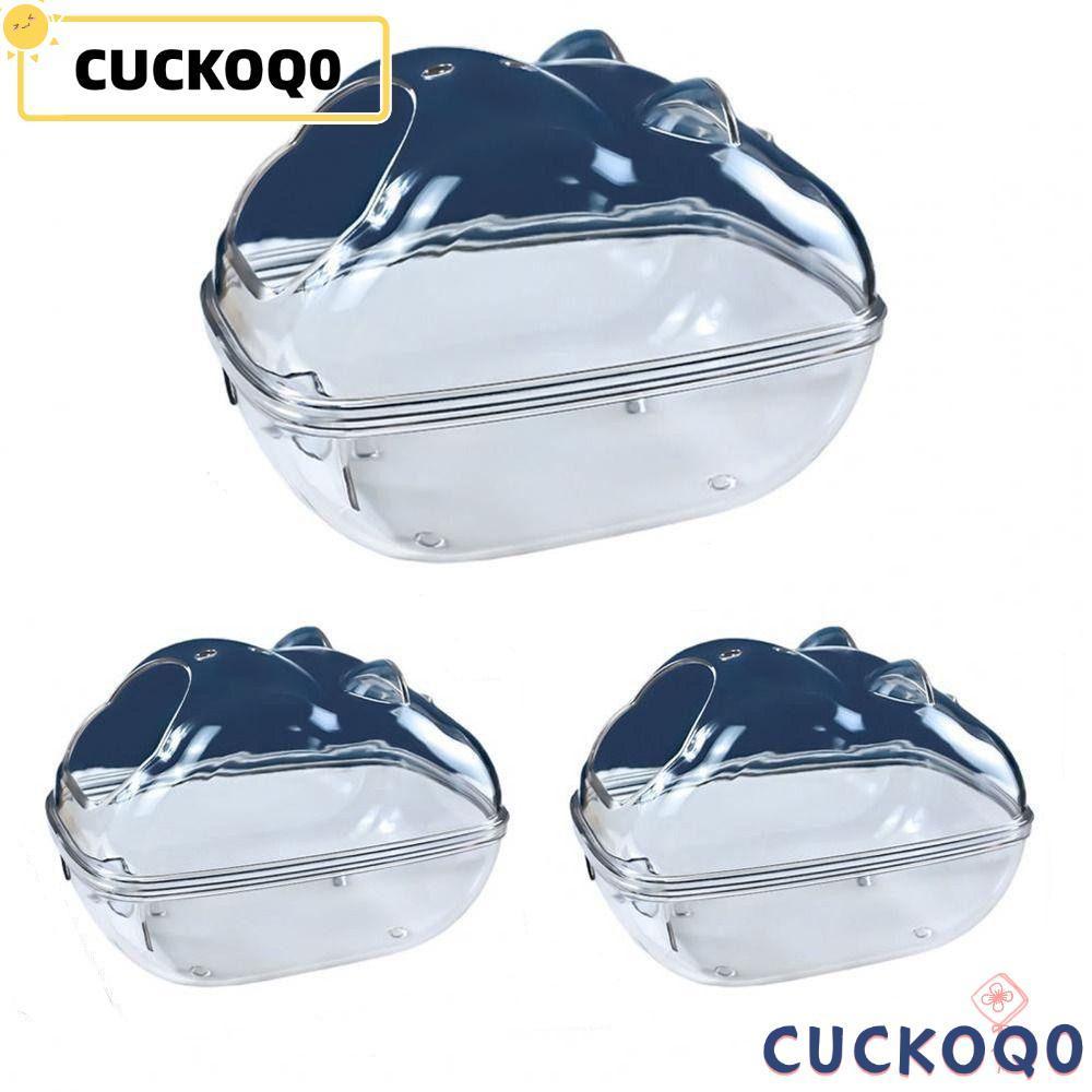 โชค0 ห้องน้าหนูแฮมสเตอร์ อะคริลิคใสพลาสติกหนูแฮมสเตอร์ห้องน้ากรงอุปกรณ์กรงหนูตะเภาเมาส์กล่องหนูแฮมสเตอร์