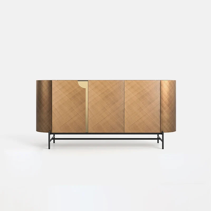 อิตาเลี่ยน Sideboard ตู้โมเดิร์น Minimalism แชมเปญสีห้องนั่งเล่นตู้ Premium Home เฟอร์นิเจอร์ Vitrina Fylc