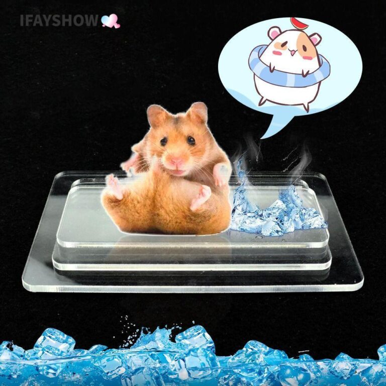 IFAYSHOW แผ่นทาความเย็นหนูแฮมสเตอร์ แผ่นทาความเย็นสาหรับสัตว์เลี้ยงเย็นอลูมิเนียมพลาสติก อุปกรณ์กระต่ายหนูแฮมสเตอร์สีเงินแผ่นน้าแข็งสัตว์เลี