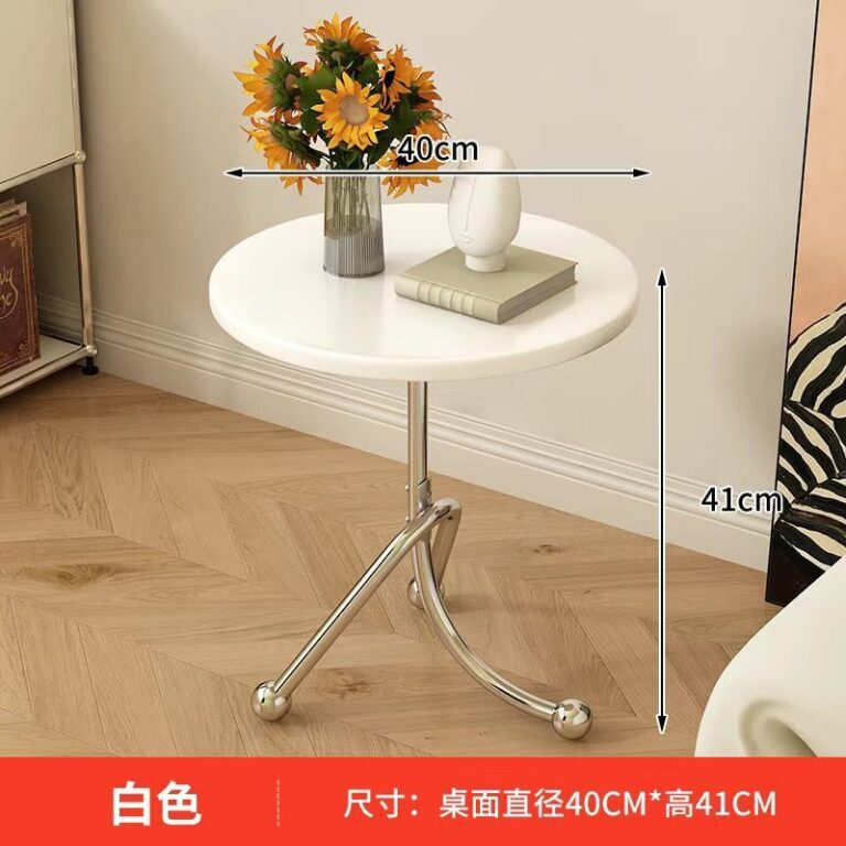 โต๊ะข้างเรียบง่ายสไตล์นอร์ดิกสำหรับห้องนั่งเล่น โต๊ะกาแฟขนาดเล็ก โต๊ะริมหน้าต่างโค้งสำหรับระเบียงพักผ่อน