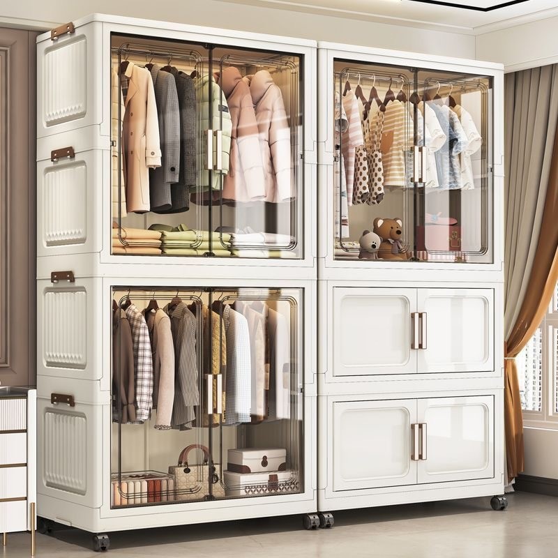 Ubear ตู้เสื้อผ้า พับเก็บได้ 4ชั้น พร้อมล้อเลื่อน เคลื่อนย้ายสะดวก หยัดพื้นที่ ไม่มีกลิ่น ตู้เก็บของ