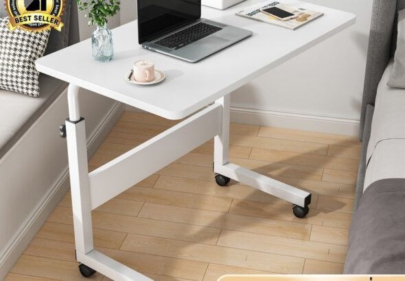 ALOVEชำรุดพร้อมชดเชย 8040cm โต๊ะคอมข้างเตียง สามารถยกได้และเคลื่อนที่ได้ โต๊ะข้างเตียง ประกอบง่าย รับน้ำหนักได้ 300KG