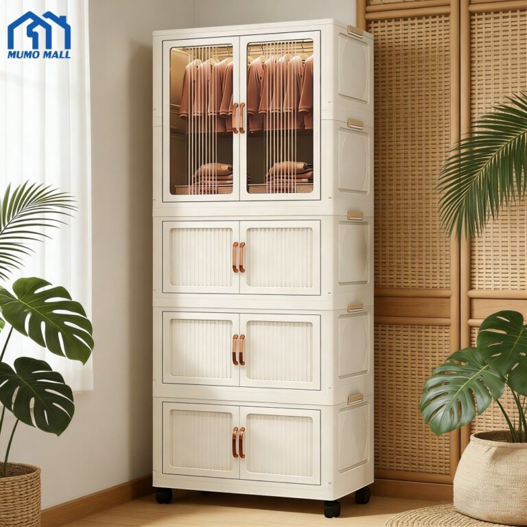 MUMO ตู้เสื้อผ้า ตู้เสื้อผ้าเด็ก ตู้เก็บของ ตู้เสื้อผ้าพับได้ แขวน กันฝุ่นกันน้ำ ความจุสูง ไม่ต้องติดตั้ง มีล้อเลื่อน