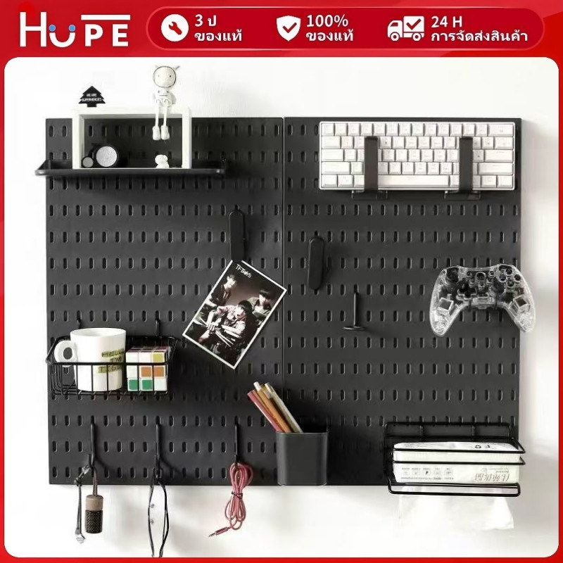 พร้อมส่ง สกัวดิสยึดกับโต๊ะ เพ็กบอร์ด บอร์ดรูพลาสติก ABS Pegboard ชั้นวางของติดผนัง ใช้งานหลายอย่าง