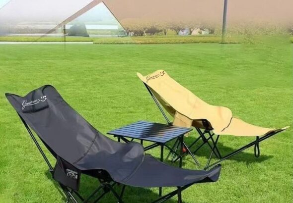 Greenforst เก้าอี้แคมป์ปิ้ง เก้าอี้ปิกนิก เก้าอี้สนามพับเก็บได้พกพาสะดวก เก้าอี้ปรับนอนได้4ระดับ มีที่พักขา รุ่น 2031