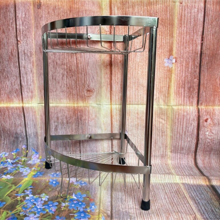 ชั้นวางของเข้ามุมห้องน้าสแตนเลส 2 ชั้น ผลิตภัณฑ์สแตนเลสคุณภาพสูง ไม้แขวนเสริมล่วงหน้า ประหยัดพื้นที่